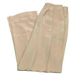 Ellen Tracy Womens Tan Wide-Leg Pants Size 4 100% Silk Vintage HS161
